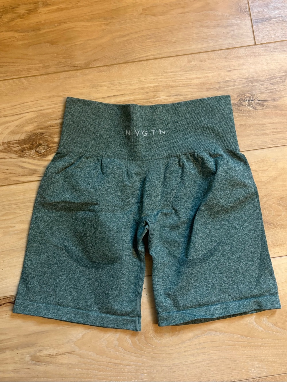 NVGTN Heathered Forest Green High-Rise Biker Shorts